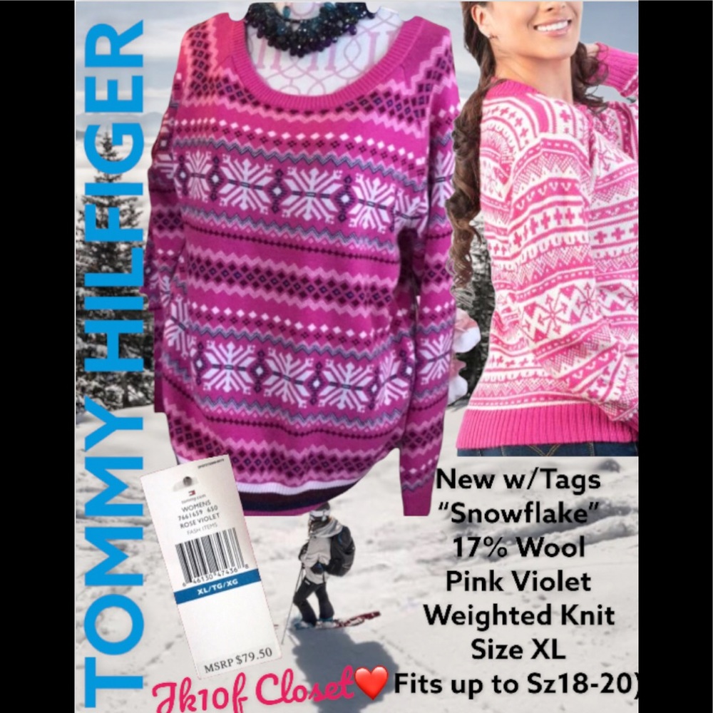 LOWEST🌺 NWT TOMMY HILFIGER XL SNOWFLAKE SKI SWEATER